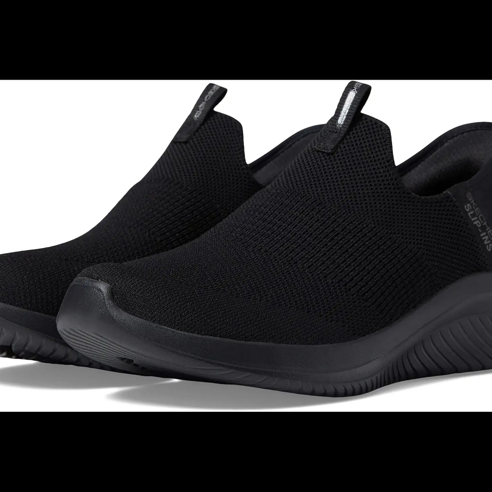 Skechers Black Knit Slip-Ons